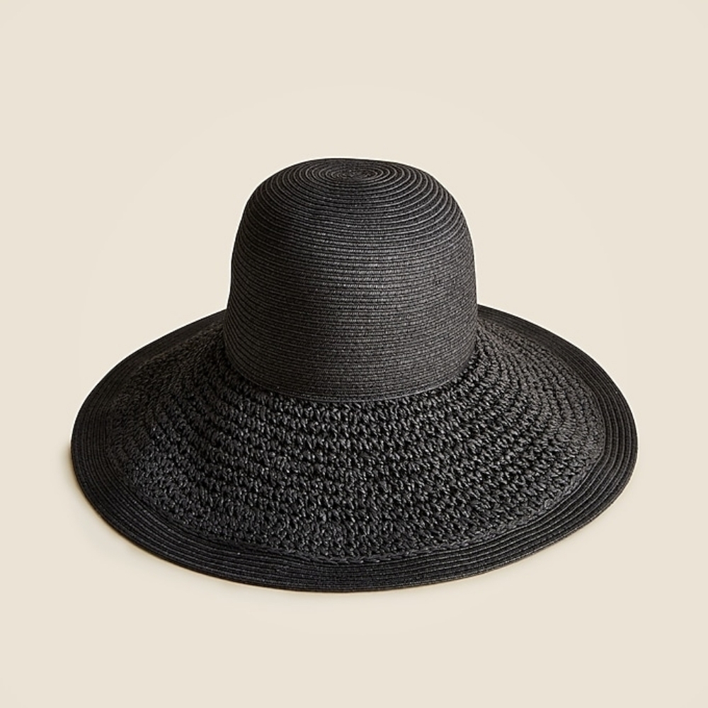 *NWT* jcrew Textured Summer Straw Hat Black
